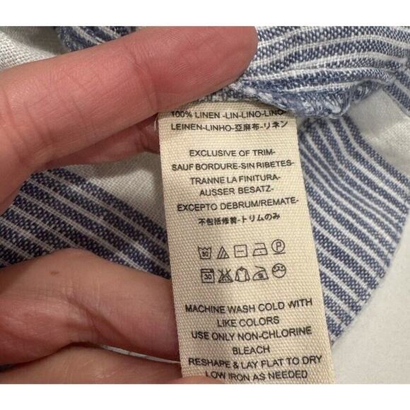 Free People Women’s Size 12 Striped Linen Wrap Skirt Coastal Boho Resort Beach - Picture 5 of 6